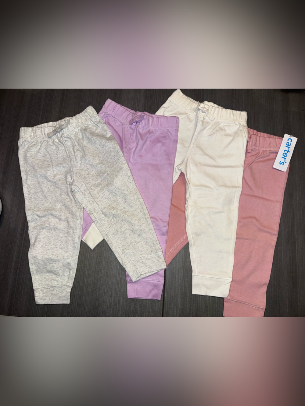 Carter's 4-Pack Girls' Jogger Pants in Gray, Purple, White, Pink